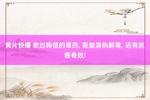 黄片快播 救过韩信的草药， 既能清热解毒， 还有抗癌奇效!