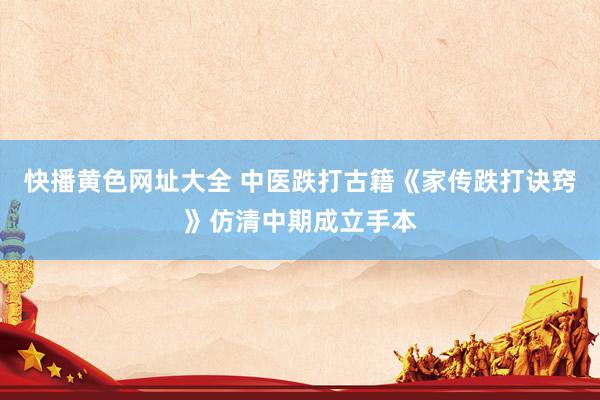 快播黄色网址大全 中医跌打古籍《家传跌打诀窍》仿清中期成立手本